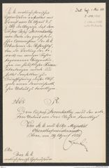 k.k. naturhistorisches Hofmuseum, Intendanzakten 1885-1896 (Hauer), Aktenzahl Z.284.a/1888, Seite 1